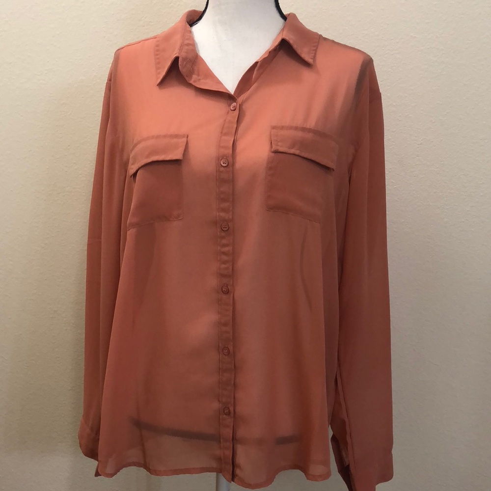 14th & Union• Blush Long Sleeve Button Down - Picture 2 of 5